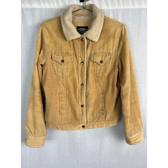 Vintage B.Moss Jacket Tan Corduroy Sherpa Lined Trucker Hipster Grunge Y2K - Picture 1 of 6